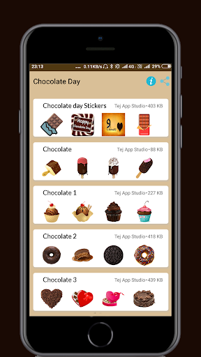 Chocolate Sticker Pack for whatsapp - Image screenshot of android app
