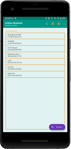 Arduino Bluetooth - Image screenshot of android app