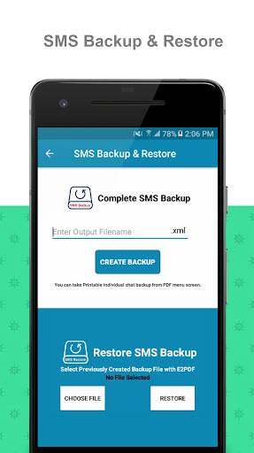 E2PDF SMS Call Backup Restore - Image screenshot of android app
