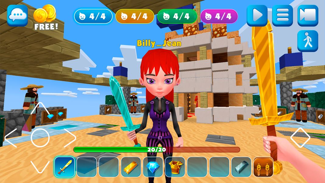 Bed Fight: Blocky Wars Craft - Gameplay image of android game