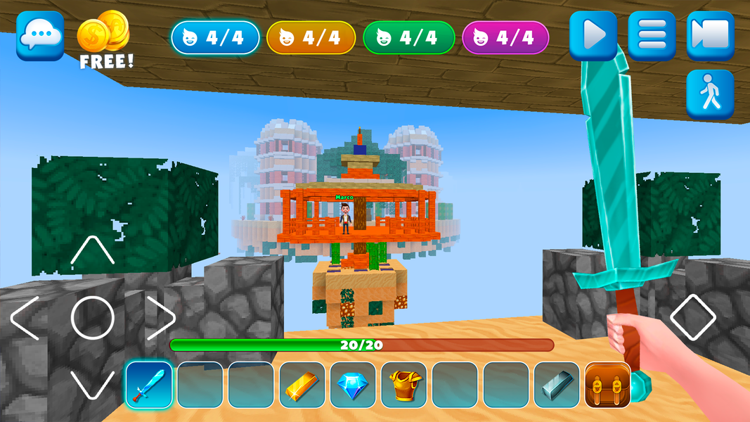 Bed Fight: Blocky Wars Craft - Gameplay image of android game