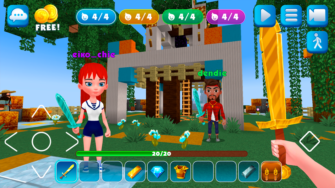 Bed Fight: Blocky Wars Craft - Gameplay image of android game