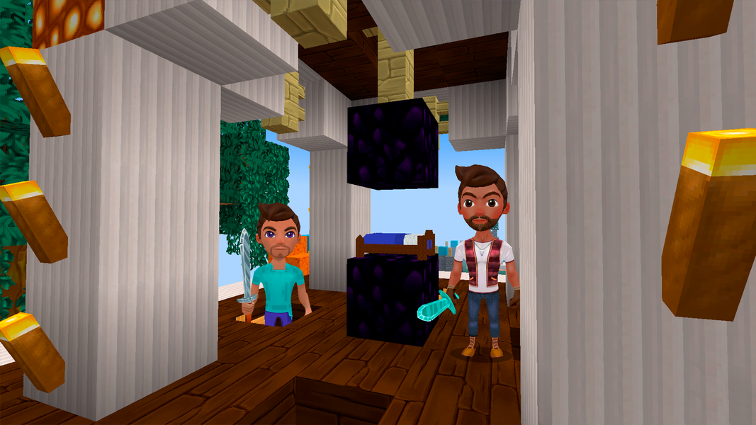 Bed Fight: Blocky Wars Craft - Gameplay image of android game