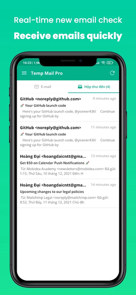 Temp Email Pro - Multiple Mail - عکس برنامه موبایلی اندروید