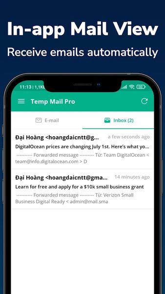 Temp Email Pro - Multiple Mail - عکس برنامه موبایلی اندروید