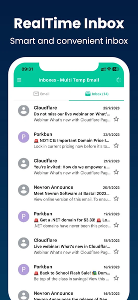 Inboxes - Multi Temp Email - عکس برنامه موبایلی اندروید