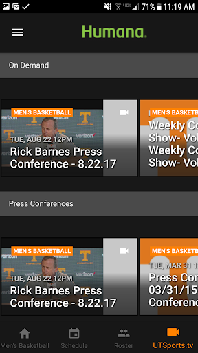 Tennessee Athletics - Image screenshot of android app