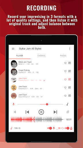 Backing Tracks Guitar Jam Play - عکس برنامه موبایلی اندروید