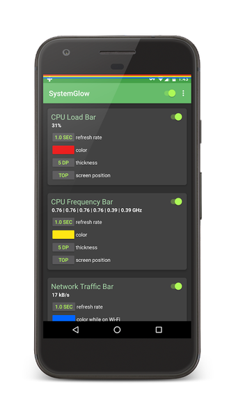 SystemGlow 🥇 Minimal system monitor - عکس برنامه موبایلی اندروید