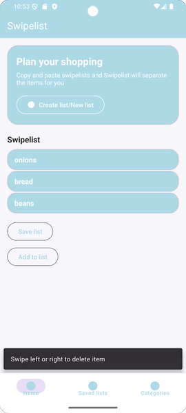 Swipelist: Shopping To Do List - عکس برنامه موبایلی اندروید