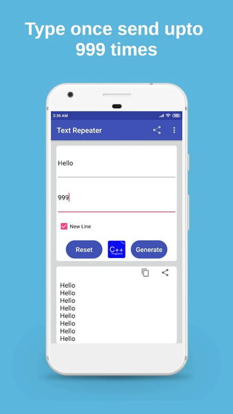 Text Repeater - عکس برنامه موبایلی اندروید