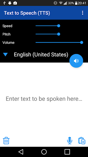 Text to Speech (TTS) - Image screenshot of android app
