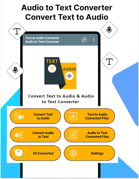 Audio to Text Converter - عکس برنامه موبایلی اندروید