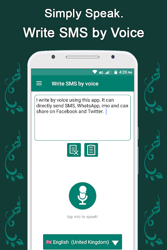 Write SMS by Voice - عکس برنامه موبایلی اندروید