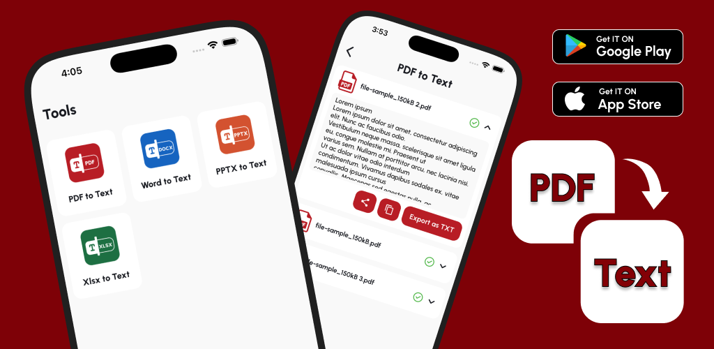 Convert PDF to TXT text - Image screenshot of android app