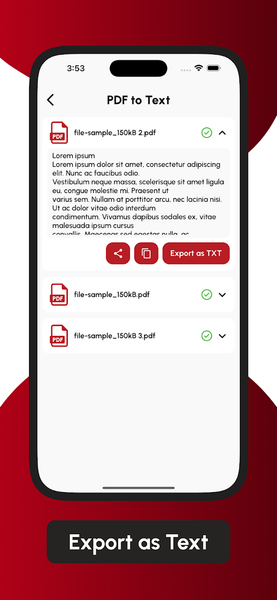 Convert PDF to TXT text - Image screenshot of android app
