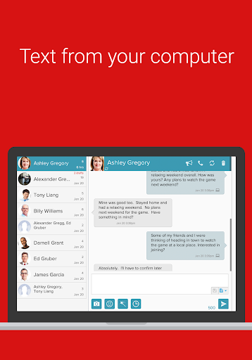 Send SMS/MMS Messages from PC - Image screenshot of android app