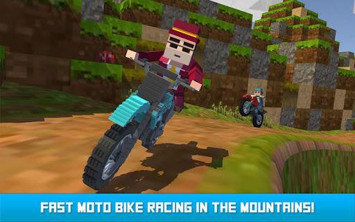 Blocky Moto Bike SIM: Winter Breeze - Gameplay image of android game