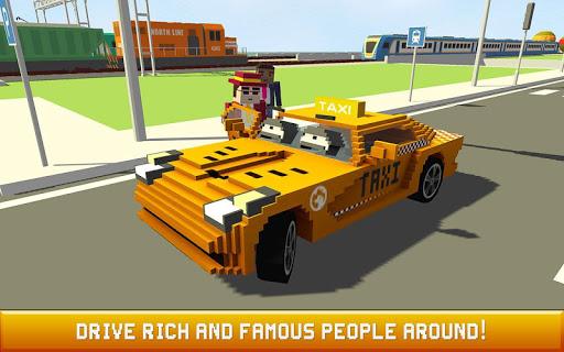 Blocky Taxi Driver: City Rush - Gameplay image of android game