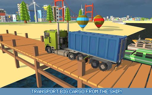 Blocky Truck Urban Transport - Gameplay image of android game