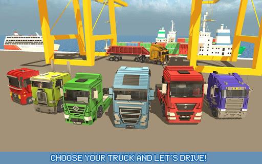 Blocky Truck Urban Transport - Gameplay image of android game