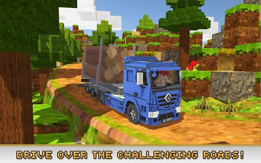 Blocky Truck Simulator - Gameplay image of android game