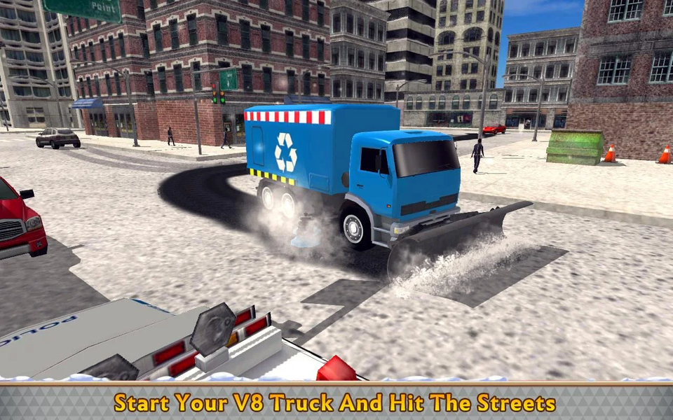 City Truck Snow Cleaner - Gameplay image of android game