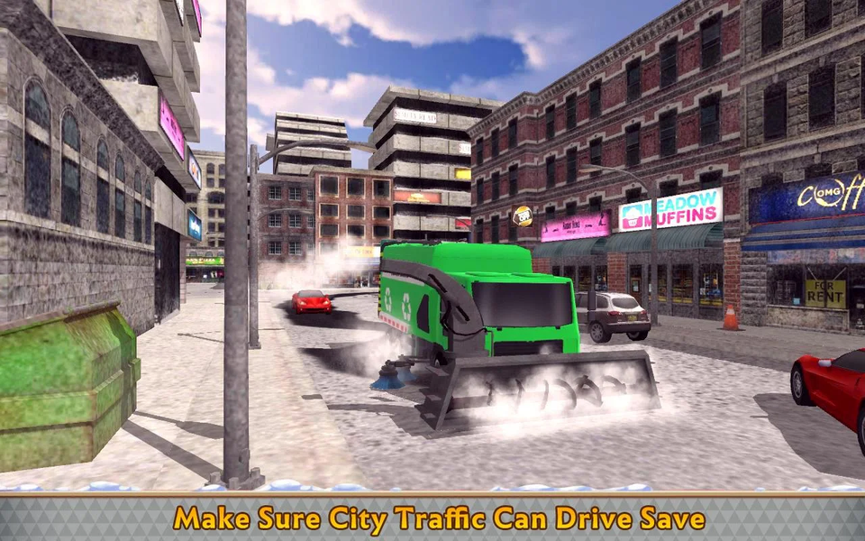 City Truck Snow Cleaner - Gameplay image of android game