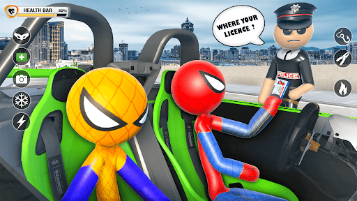 StickMan Rope Hero Spider Game - Gameplay image of android game