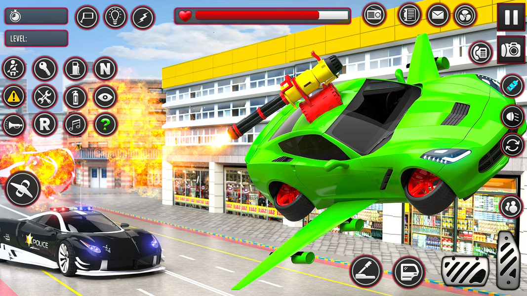 Real Flying Car Robot Shooting - عکس برنامه موبایلی اندروید