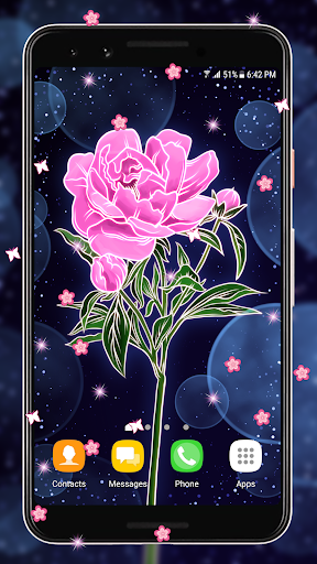 Beautiful Flowers Glowing Live Wallpapers - Image screenshot of android app