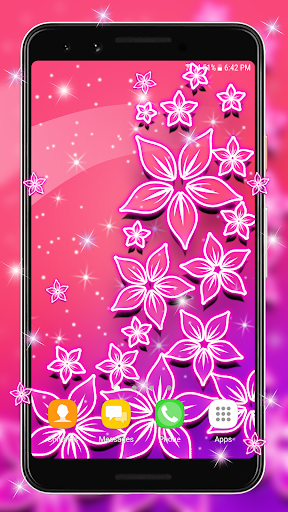 Beautiful Flowers Glowing Live Wallpapers - Image screenshot of android app