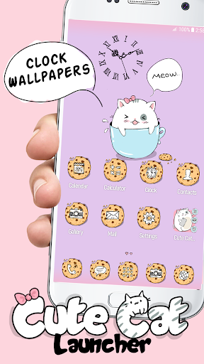 Cute Cat Launcher - عکس برنامه موبایلی اندروید