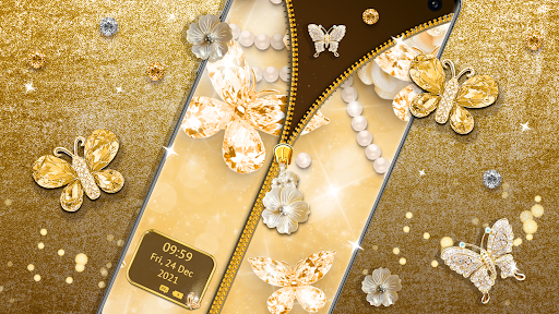 Gold Diamond Zipper Lock - Image screenshot of android app