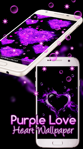 Purple Love Heart Live hd Wallpaper - Image screenshot of android app