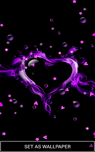 Purple Love Heart Live hd Wallpaper - عکس برنامه موبایلی اندروید