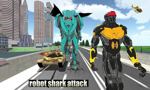 Warrior Robot Shark Game:Angry Shark Simulator App - عکس بازی موبایلی اندروید
