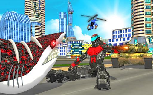 Warrior Robot Shark Game:Angry Shark Simulator App - عکس بازی موبایلی اندروید