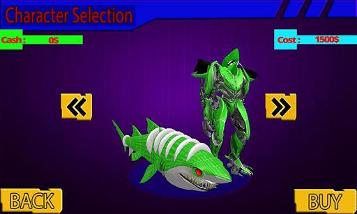 Warrior Robot Shark Game:Angry Shark Simulator App - Gameplay image of android game