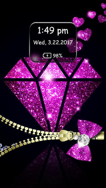 Diamond Zipper Lock Screen - Image screenshot of android app