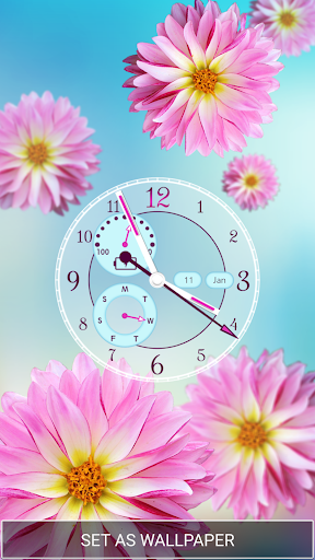 Flower Clock Live Wallpaper - Image screenshot of android app