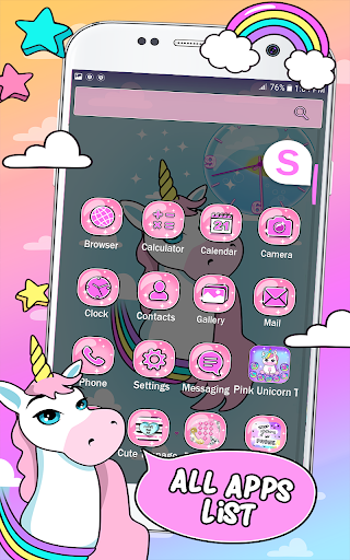 Pink Unicorn Theme Launcher - عکس برنامه موبایلی اندروید