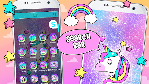 Pink Unicorn Theme Launcher - عکس برنامه موبایلی اندروید