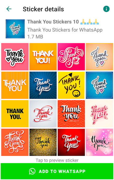Thank You Sticker for WhatsApp - Image screenshot of android app