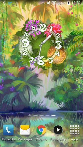 Flower Parade Clock widget - عکس برنامه موبایلی اندروید