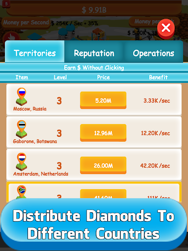 Diamond Tycoon - Idle Clicker & Tap Inc Game Free - Gameplay image of android game