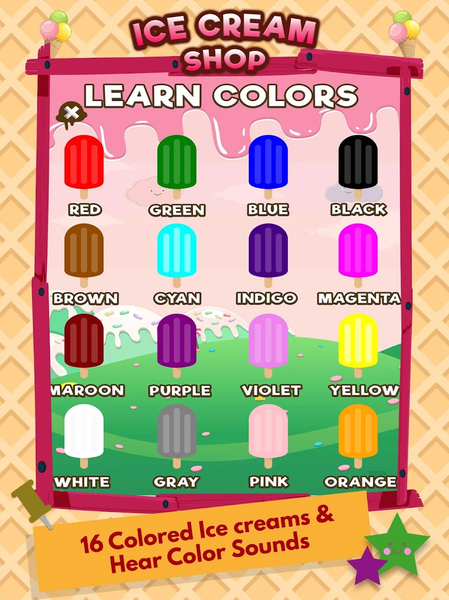 Learning Colors Ice Cream Shop - عکس بازی موبایلی اندروید