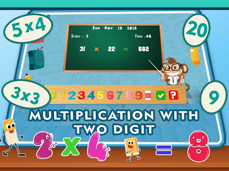 Math Multiplication Quiz Games - عکس بازی موبایلی اندروید