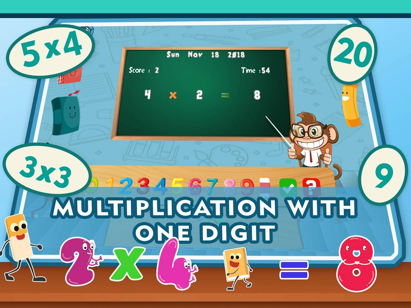 Math Multiplication Quiz Games - Gameplay image of android game
