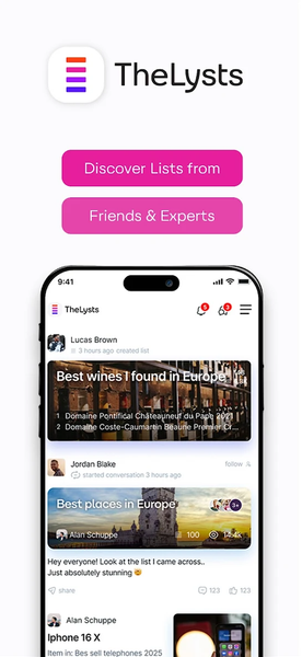 TheLysts: Create & Share Lists - عکس برنامه موبایلی اندروید